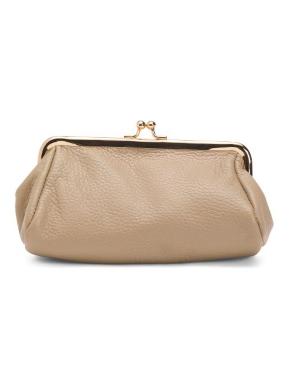 MARLON Beige Made In Italy Leather Avery Clip Bag